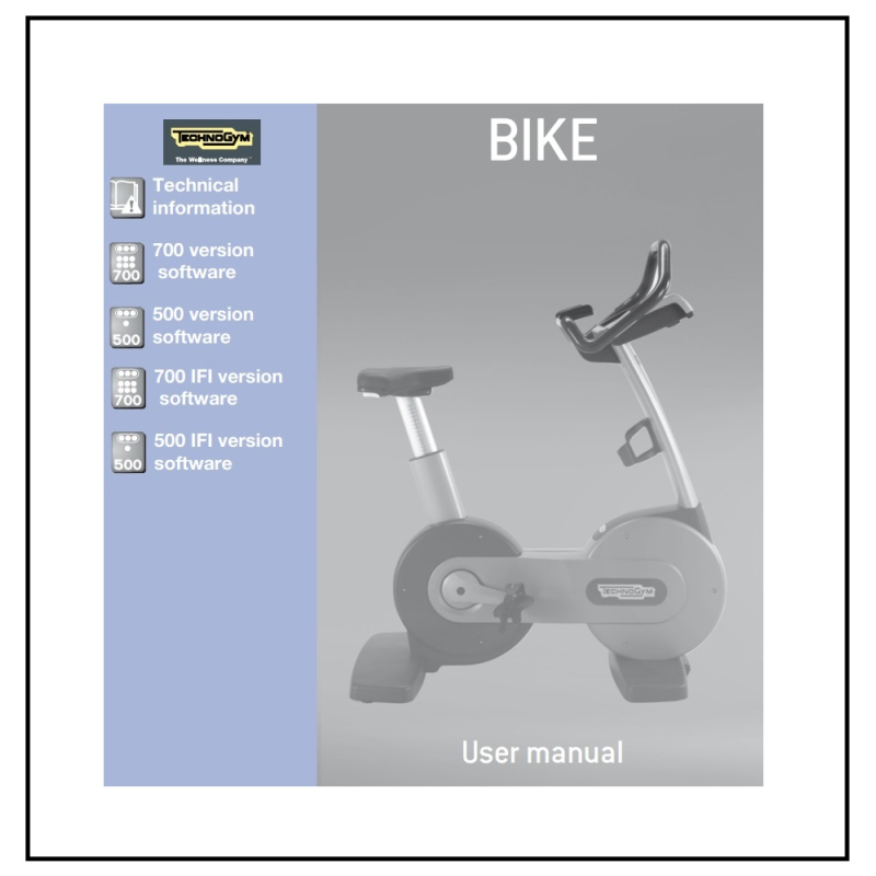  User manual Technogym New Bike 500 and 700