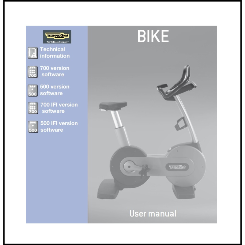 Gebruikershandleiding Technogym New Bike 500 en 700